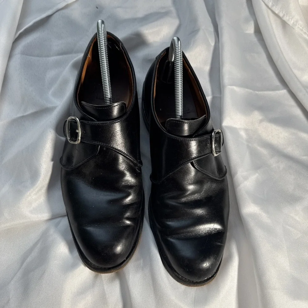 Allen Edmonds Garner Single Monk Strap Black Leather Mens Dress Shoes Size 10D